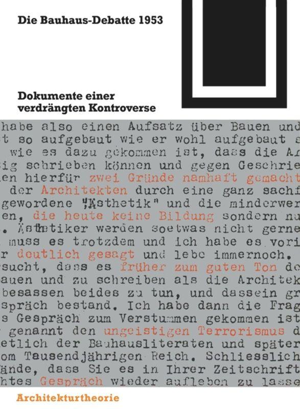 Die Bauhaus-Debatte 1953's cover